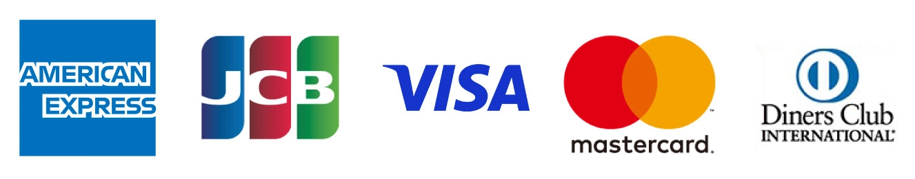 AMERICAN EXPRESS・JCB・VISA・mastercard・Diners Club INTERNATIONAL